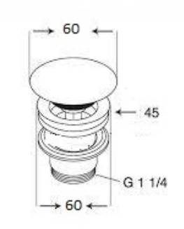 Донный клапан универсальный GSG Ceramic Design PILTONUNIAR018