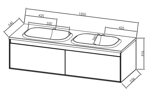 Тумба подвесная Kolpa-san Pandora OUP 150 White matt 514170