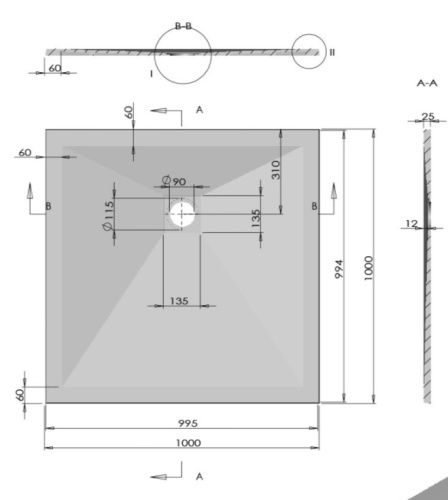 Душевой поддон Vincea VST-4SR1010W