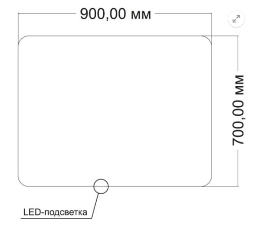 Зеркало Vincea LED VLM-3BE9007 900х700