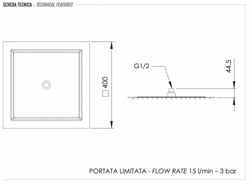 Верхний душ Daniel A579CM40