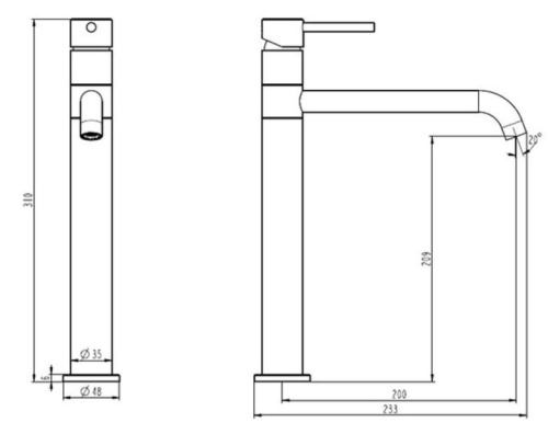 Смеситель для умывальника Caprigo Don 53-524-brg