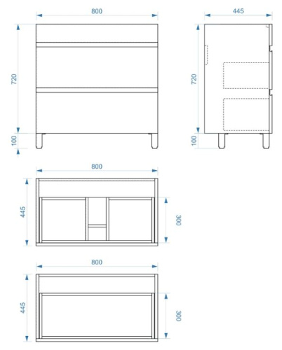 Тумба напольная Vela Мира 80Н под Classica TU27105