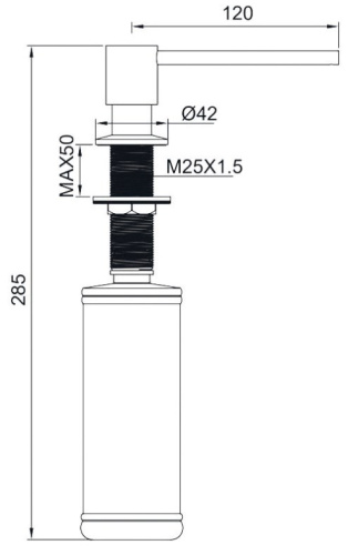 Дозатор для кухонной мойки Vivi Felice F 12 N Nero Opaco