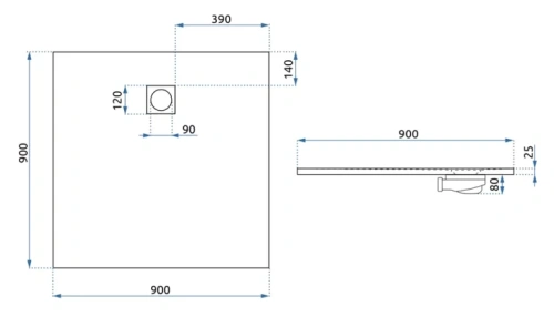 Душевой поддон Rea Magnum black 90*90 K3334