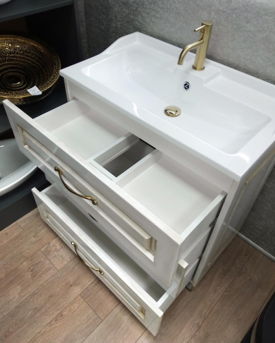 Тумба напольная Vela Ретро Gold 80Н (глянец) TU27096