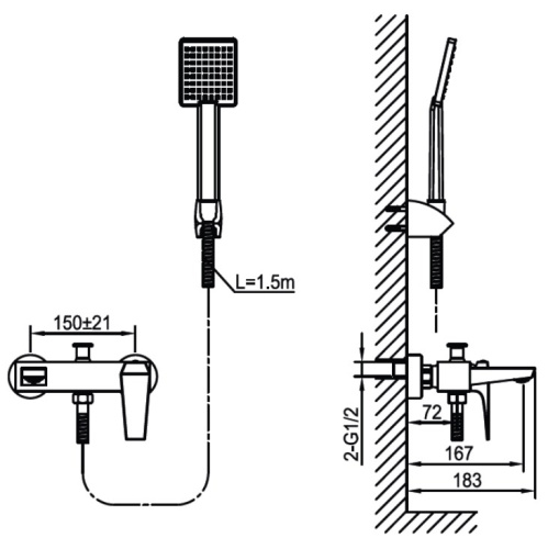 Смеситель для ванны Ahti Vaasa VA405001