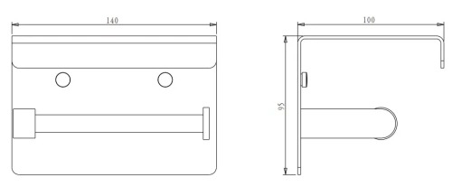 Бумагодержатель с полкой Nemo NM-C01055BGM brush gun metal