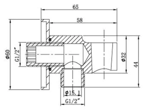 Держатель ручного душа с подводом воды Vincea VSC-31CH