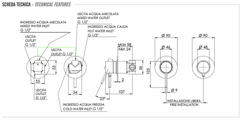 Душевая система Remer X Style X96D3SETDO, золото глянцевое