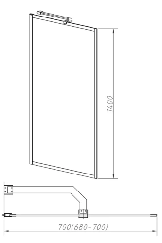 Душевая шторка на ванну Vincea VSB-41700FLGM