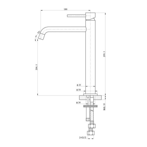 Смеситель для умывальника Caprigo Don 53-025-CRM