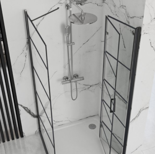 Душевая стенка Rea Molier Black 80 K8412