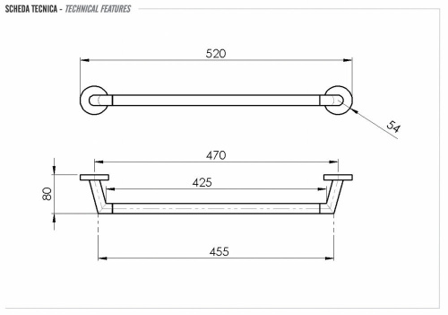 Полотенцедержатель 40 см Remer Guest GS40CR