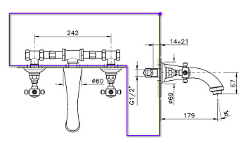 Смеситель для умывальника Nicolazzi C2177DX