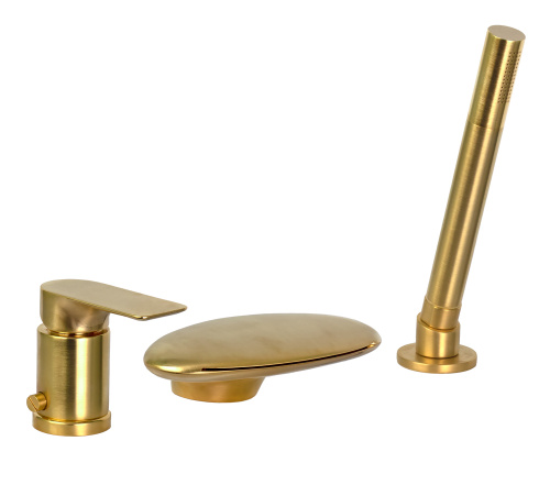 Смеситель для ванны Remer Infinity I07UFBG, золото брашированное