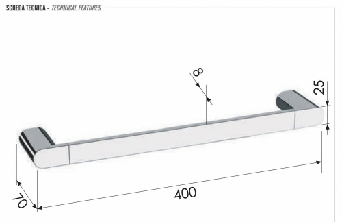Полотенцедержатель 40 см Remer Lounge LN40NO, черный матовый