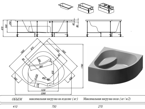 Ванна акриловая Kolpa-San Swan 160x160
