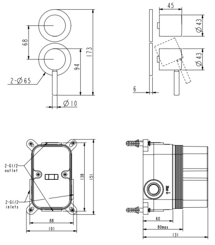 Смеситель для душа Nemo NM-2356RG rose gold