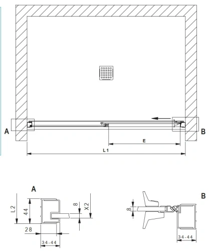 Душевая дверь Kolpa-San Libra N 120-L silver brill transparent 517430