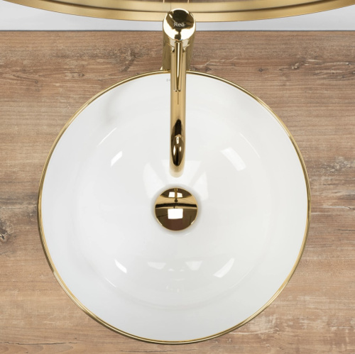 Умывальник Rea Stella white gold edge U7445