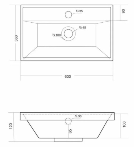 Умывальник Madera Classica Slim 60