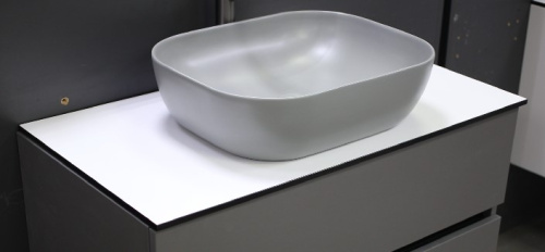 Компакт-плита 800*485 белый матовый с черной кромкой заказ 58СТ