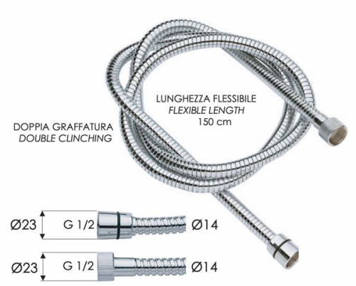 Шланг для душа 120 см Remer 333CNES120