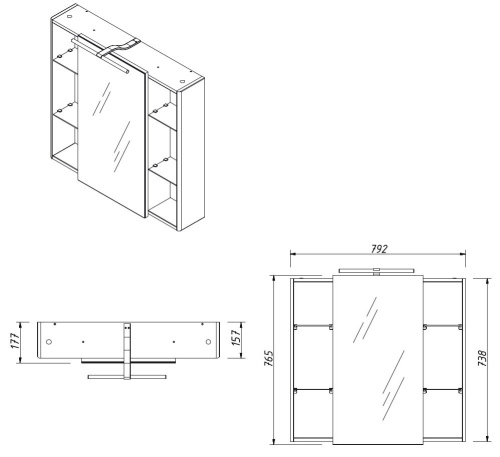 Шкаф зеркальный Caprigo Accord 80 2231-SF027