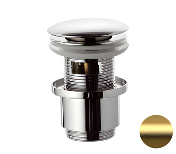 Донный клапан с переливом 1”1/4 Remer 905CC2114BG, золото брашированное