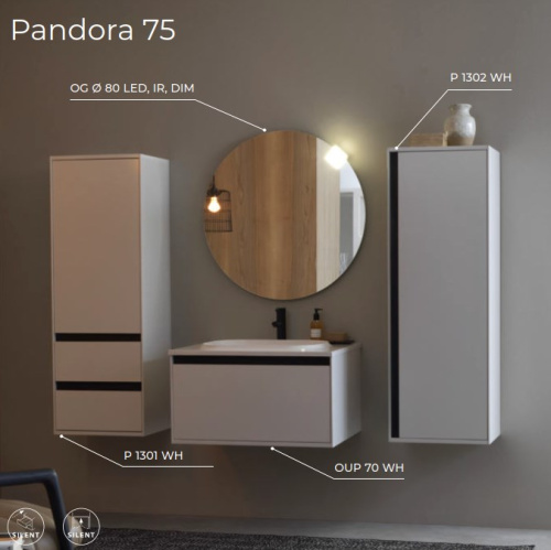 Пенал подвесной Kolpa-san Pandora P1302 45 White matt 514300