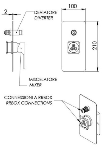 Смеситель для душа Remer Absolute AU09KBXV, сталь