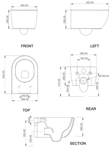Унитаз подвесной GSG Ceramic Design Like Cacao Matt LKWCSO035