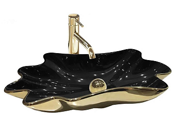 Умывальник Rea Sea Infinity Black Gold U3402