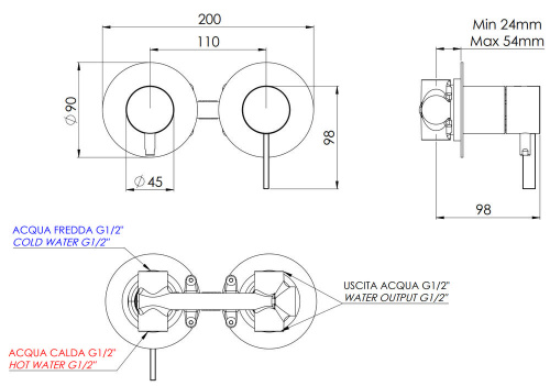 Смеситель для душа Remer Metrica MC92ZPXV, сталь
