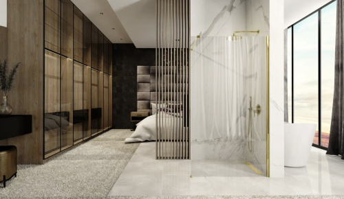 Душевая стенка Rea Aero Gold 80x195 K8439