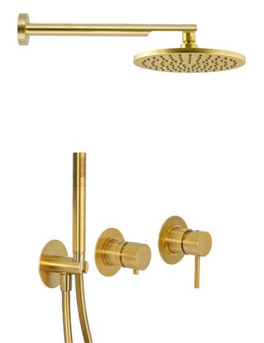 Душевая система Remer X Style X96S02OBG, золото брашированное