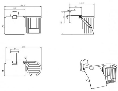 Бумагодержатель CeramaLux Cube 12607A