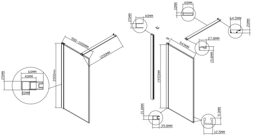 Душевая стенка Vincea Walk-In HS VSW-1HS100CLG