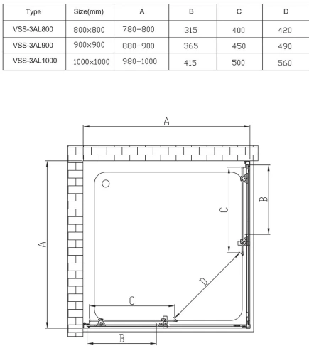 Душевой уголок Vincea Alpha VSS-3AL100CLGM