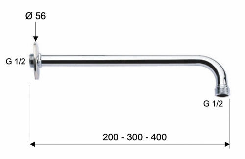 Кронштейн 40 см Remer 34340NO, черный матовый