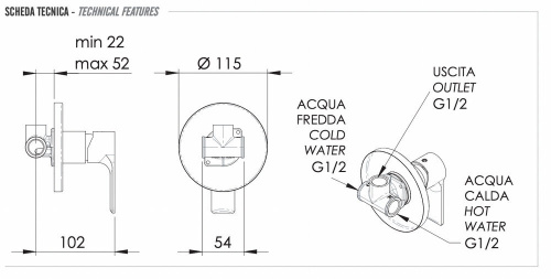 Смеситель для душа Remer Energy EY30