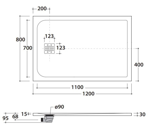 Душевой поддон Globo DOCCIAPIETRA DP12080501