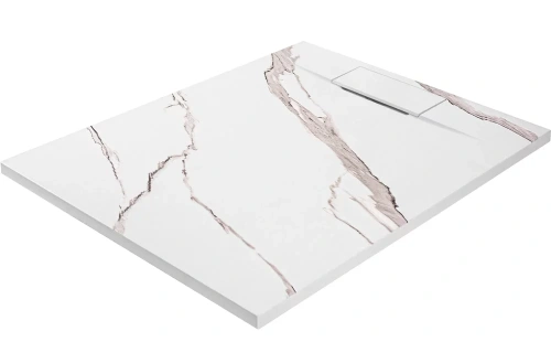 Душевой поддон Rea Bazalt Carrara White 80x100 K7000