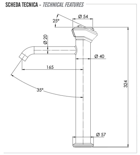 Смеситель для раковины Remer Element ET11LXLNO, черный матовый