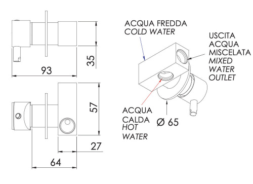 Смеситель для гигиенического душа Remer Minimal N63NO, черный матовый