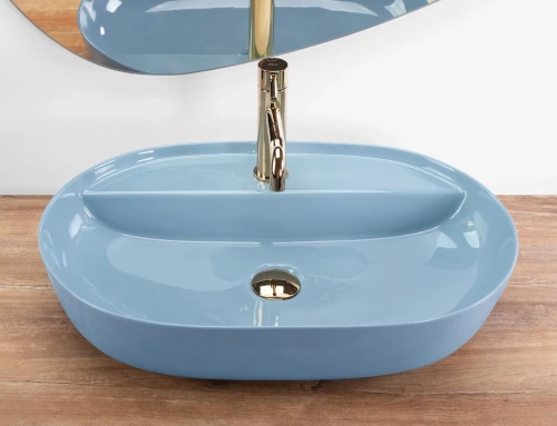 Умывальник Rea Aura 61 L.Blue Shiny U6618