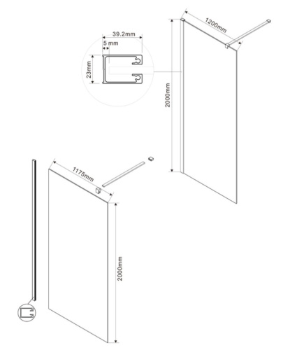 Душевая стенка Vincea Walk-In VSW-1H120CLB
