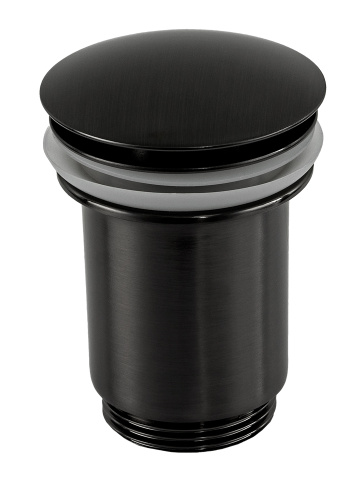 Донный клапан без перелива 1”1/4 Remer 904CC114СFP, черный брашированный хром