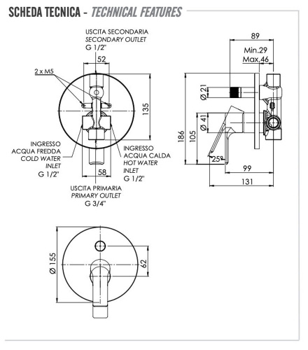 Смеситель для душа Remer Energy EY09H